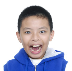 Handsome Little Boy, expression fun face Isolated