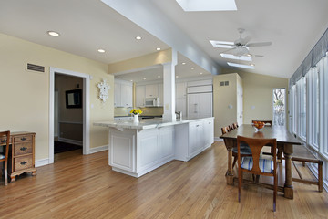Kitchen with white cabinetry