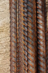 Close up steel rod