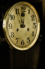 old antique golden dial clock