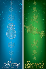 Formal Christmas filigree banners in vector format.