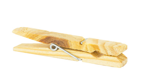 Clothes peg over white background