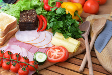 ingredients for sandviches