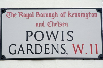 Powis Gardens street sign a famous London Address
