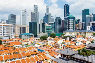 Foto op Plexiglas Skyline van de stad Singapore © leungchopan
