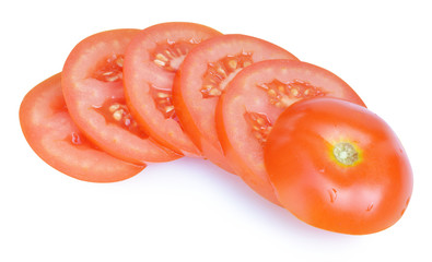 slice of tomato isolated on white