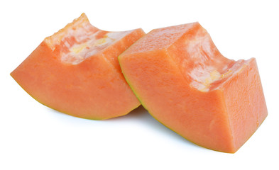 A ripe cutting papaya fruit