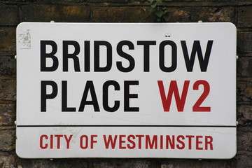 Bridstow Place a famous London Street sign - obrazy, fototapety, plakaty