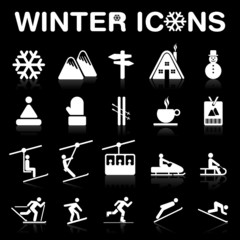 Winter Icons Set - (negative ver.) VECTOR eps8