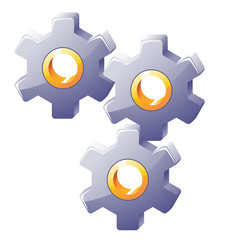 illustraion of steel cogwheels coloured
