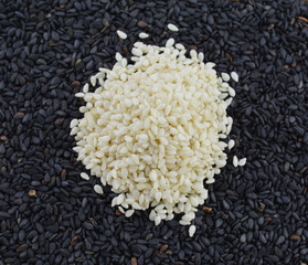 Sesame seeds horizontal background