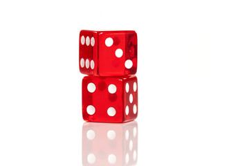 pair of red dice for gambling