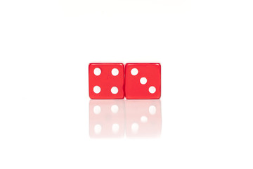 pair of red dice for gambling