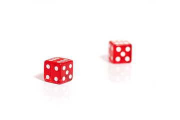 pair of red dice for gambling