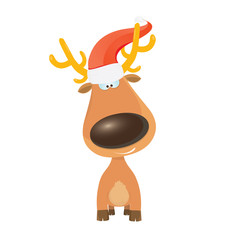 kids merry christmas illustration with reindeer