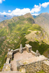 Inca Wall in Machu Picchu, Peru, South America.