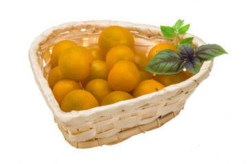 Yellow bright cherry tomato