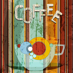 coffee illustration, menu / advertising design, free copy space