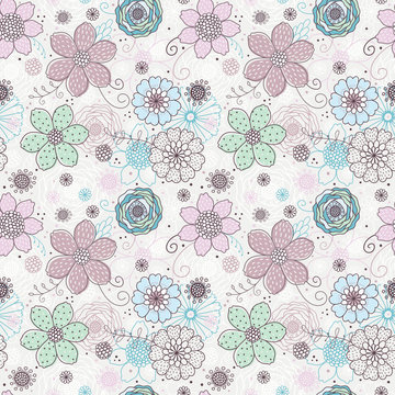 Fototapeta Seamless floral pattern