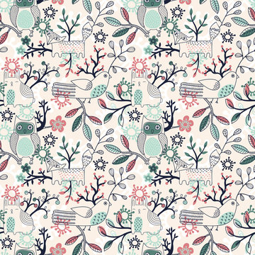 Fototapeta Seamless floral pattern