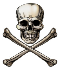 Jolly Roger Skull and Crossbones Sign