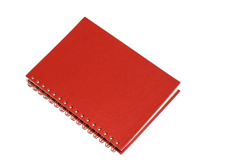 Hardcover red book isolated on white background.