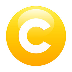 bouton internet copyright icon orange