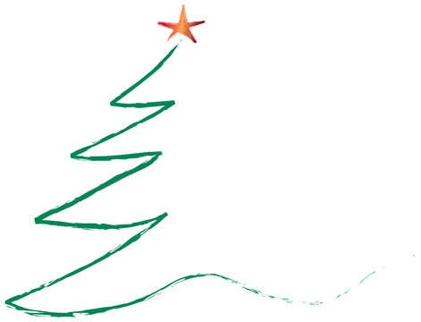 stylized christmas tree, paint stroke, vector eps 10