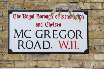 McGregor Road street sign a famous london street