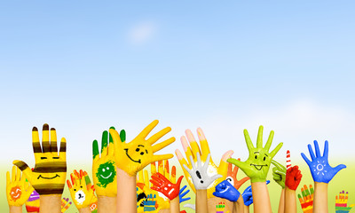 Hands in paint