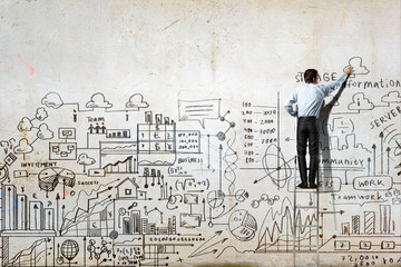 Businessman drawing sketch