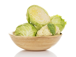 Cauliflower, white and chinese cabbage