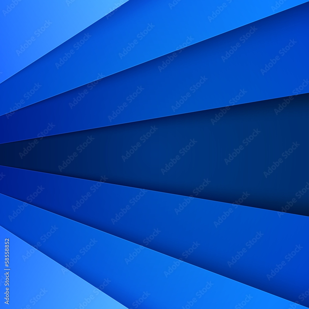 Poster abstract background with blue paper layers