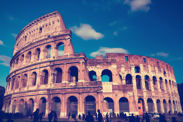 Plakat Italy. Rome. Collosseo,with a retro effect