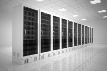 Datacenter with one row of computers
