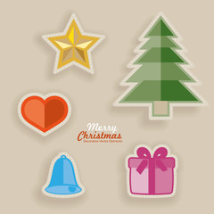 Fototapeta na wymiar Cutout vector christmas decoration elements