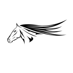 vector cartoon horse head. 2014 - Year of the Horse