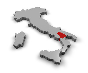 Cartina Italia 3d regioni Basilicata