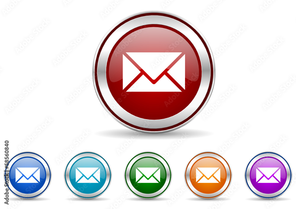 Aufkleber mail icon vector set