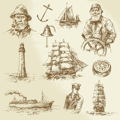 nautical elements - hand drawn set