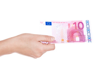 10 Euro &uuml;berreichen