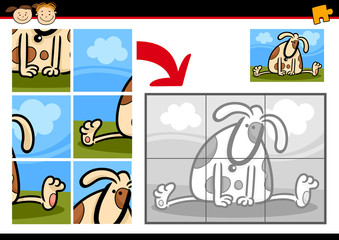 cartoon dog jigsaw puzzle game