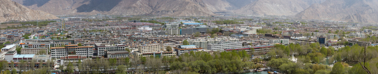 Panorama of the new city of Lhasa, Tibet