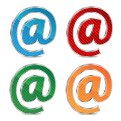 E-mail icon set isolated on a white background.colored icons ema