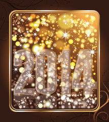 Fototapeta na wymiar Happy New 2014 year poster, vector illustration