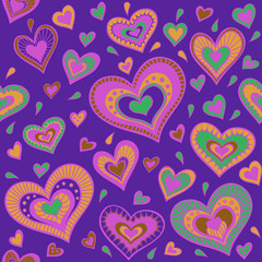 Obraz na płótnie Canvas Pattern of hearts.