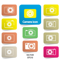 set of digital camera icons, vector