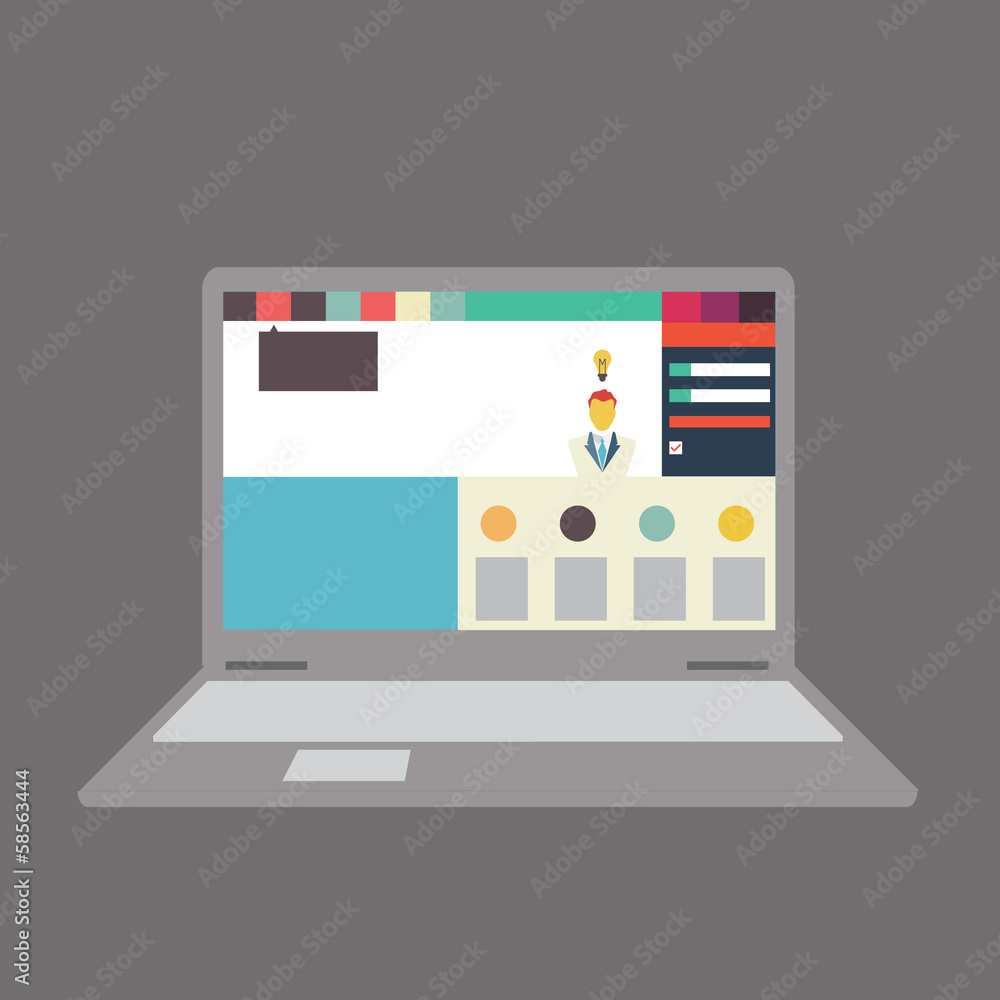 Poster vector illustration of user interface on laptop/notebook