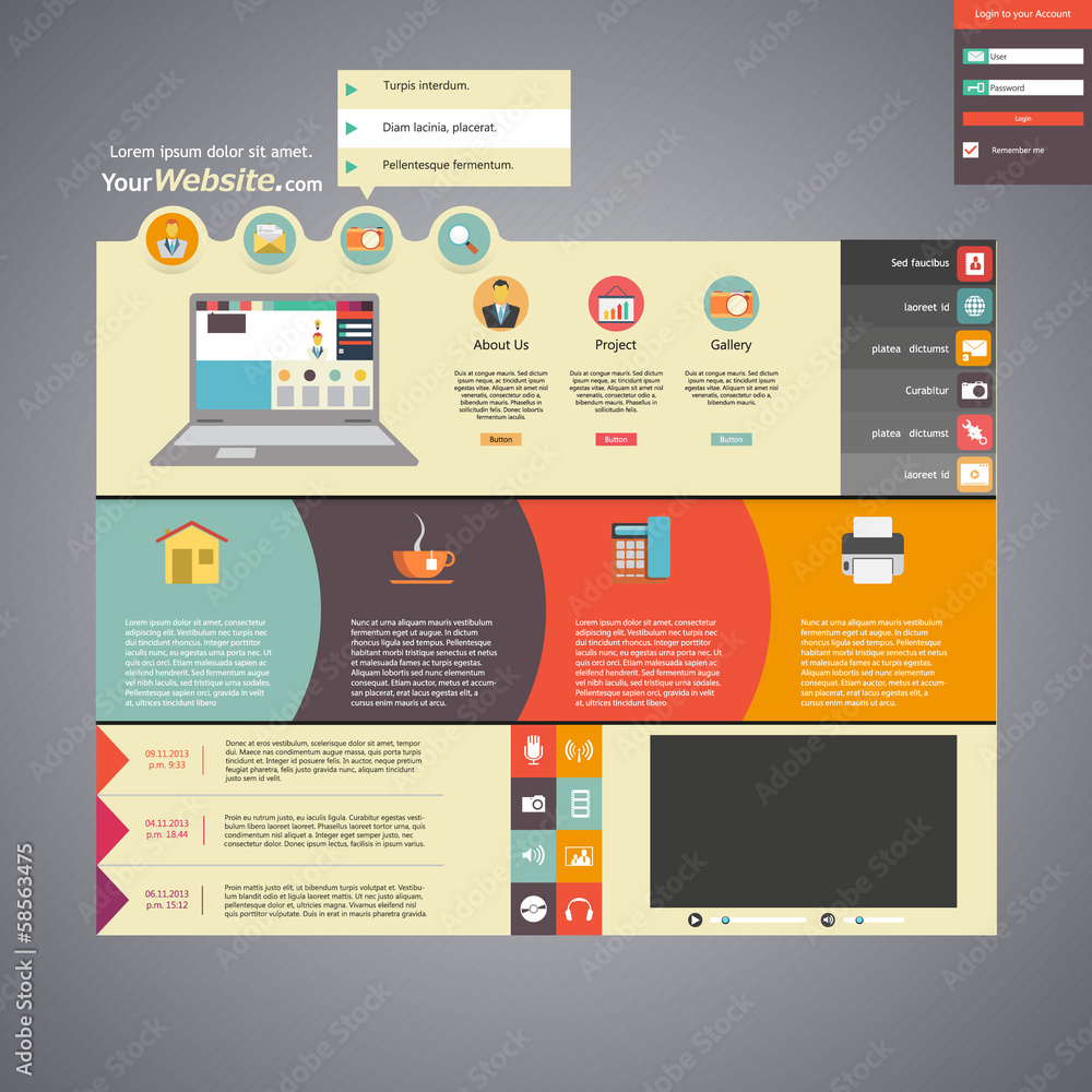 Canvas Prints flat style website template