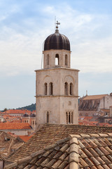 Dubrovnik famous clock tower in Luza Square - obrazy, fototapety, plakaty
